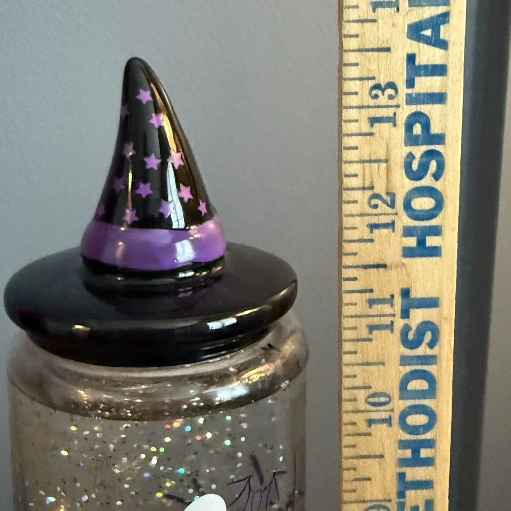 Halloween Lighted Glitter Water Globe Candle Lantern Witch Ghost Pumpkin F/W